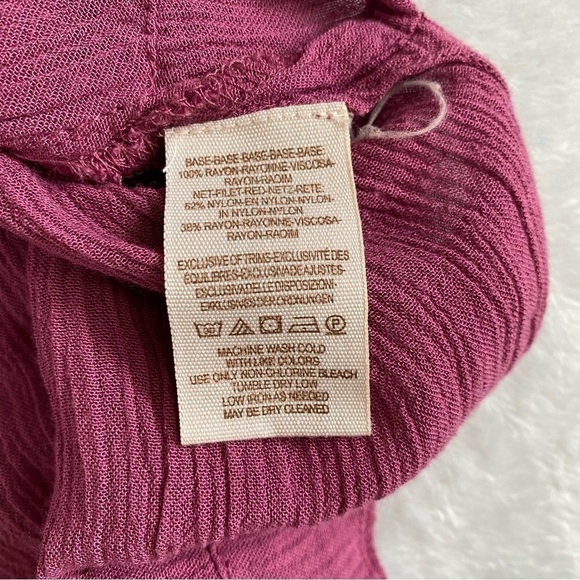 Free People pink cold shoulder lace tunic boho oversized top size small - Picture 6 of 8